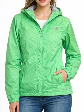 The North Face Green HyVent Hooded Rain Jacket Size Small Lightweight Shell